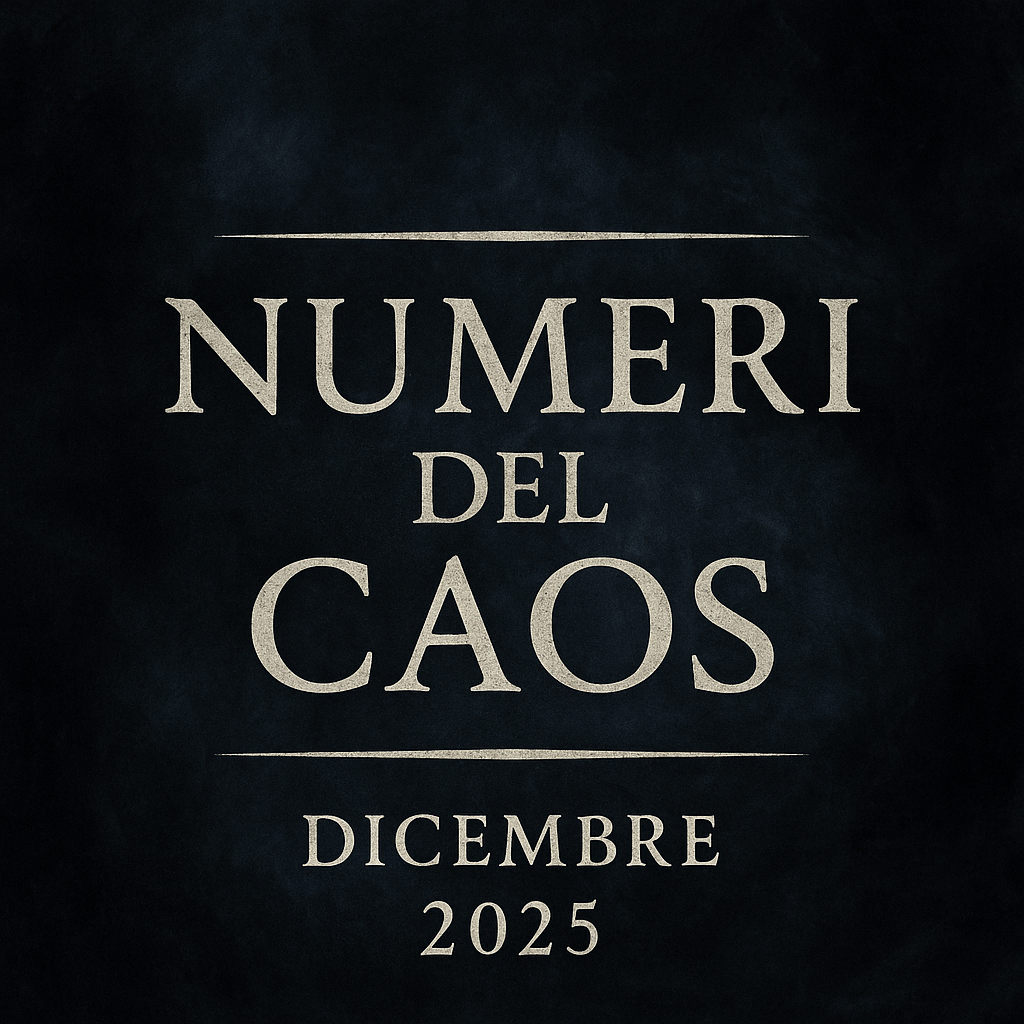 I NUMERI DELLA VIA DEL CAOS DICEMBRE 2025